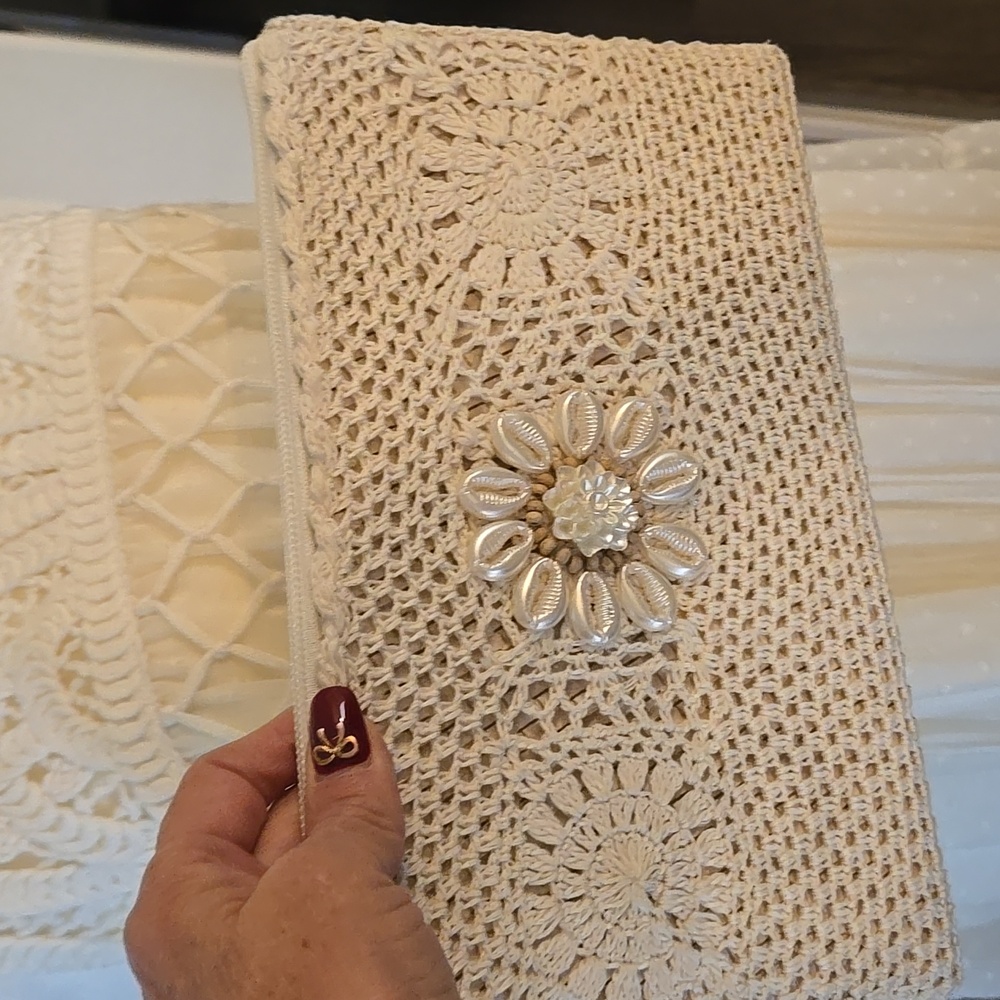 VENUS Cream Lace Midi Baby Doll Dress With Dripping Tassels & Matching Clutch - Picture 9 of 15